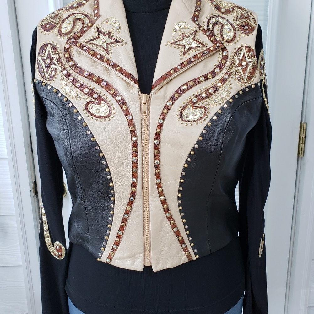 Showtime Design leather show vest and blouse